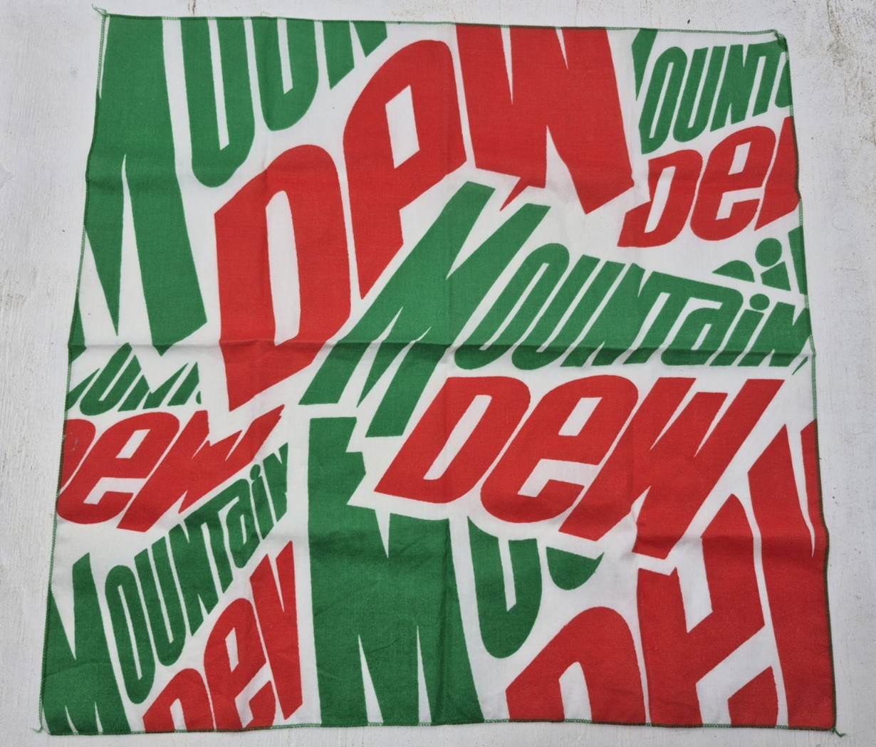 Vintage 1990s Y2K Mountain Dew Bandana Handkerchief Scarf Soda Pop Promo Rare
