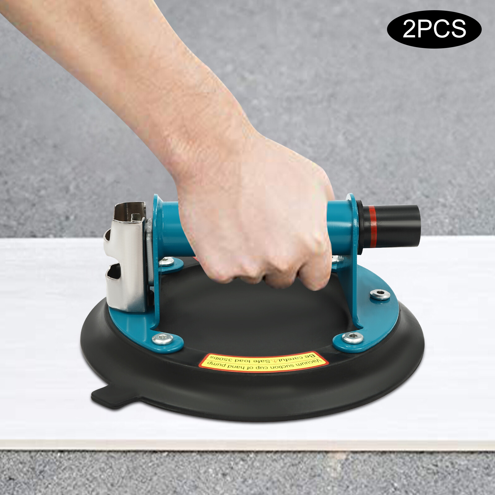 Set of 2 350 LBS Heavy Duty Vacuum Suction Cups Handheld Anti-slip Glass Lifter