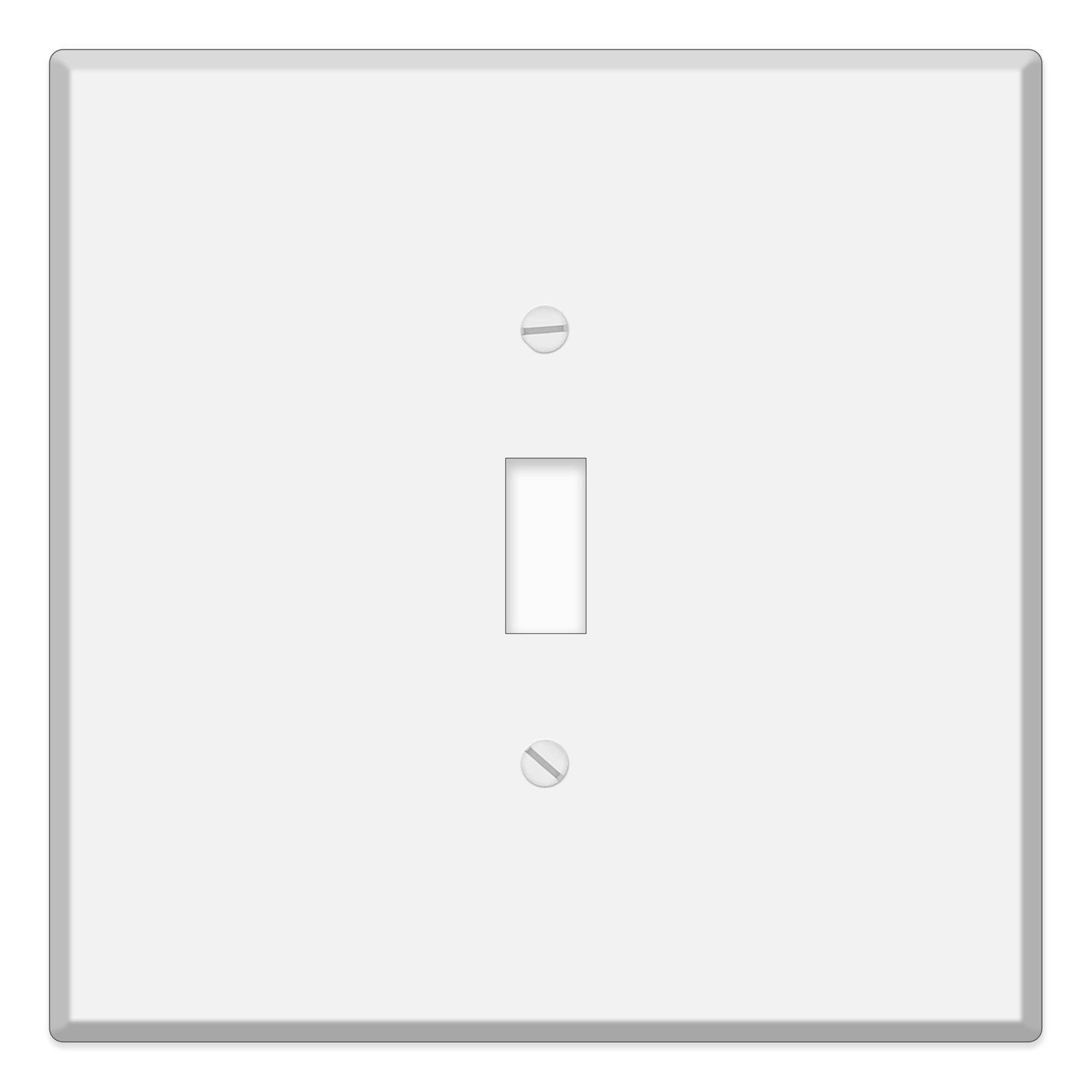2-Gang White 1 Toggle Switch Metal Wall Plate Cover - 5.5" x 5.50",...