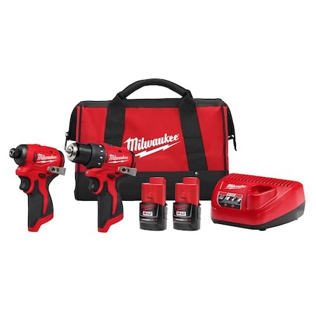Milwaukee Tool 3494-22 M12 Scpbl 2 Piece Combo Kit, (2) 2.0 Ah