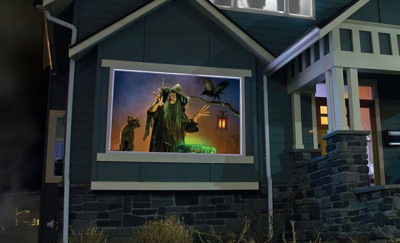 Holographic Rear Projection Screen with Mounting Hardware for Projecting Hallowe