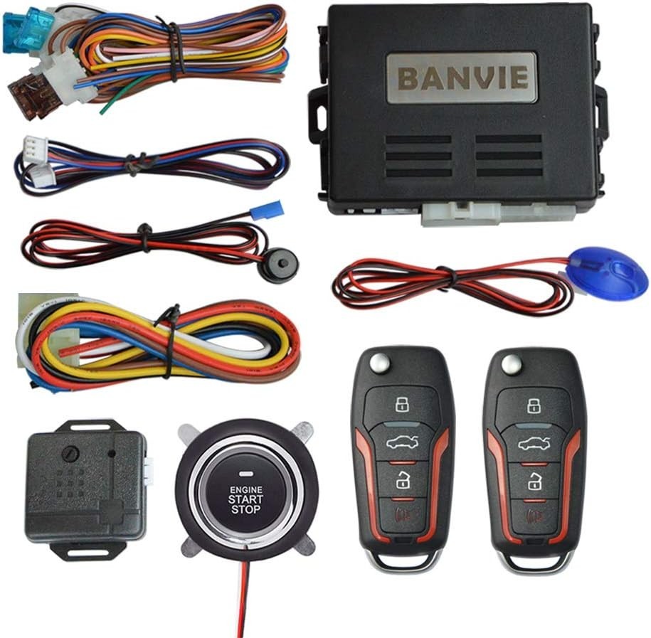 Car Keyless Entry Security Alarm System with Remote Engine Start and Push to