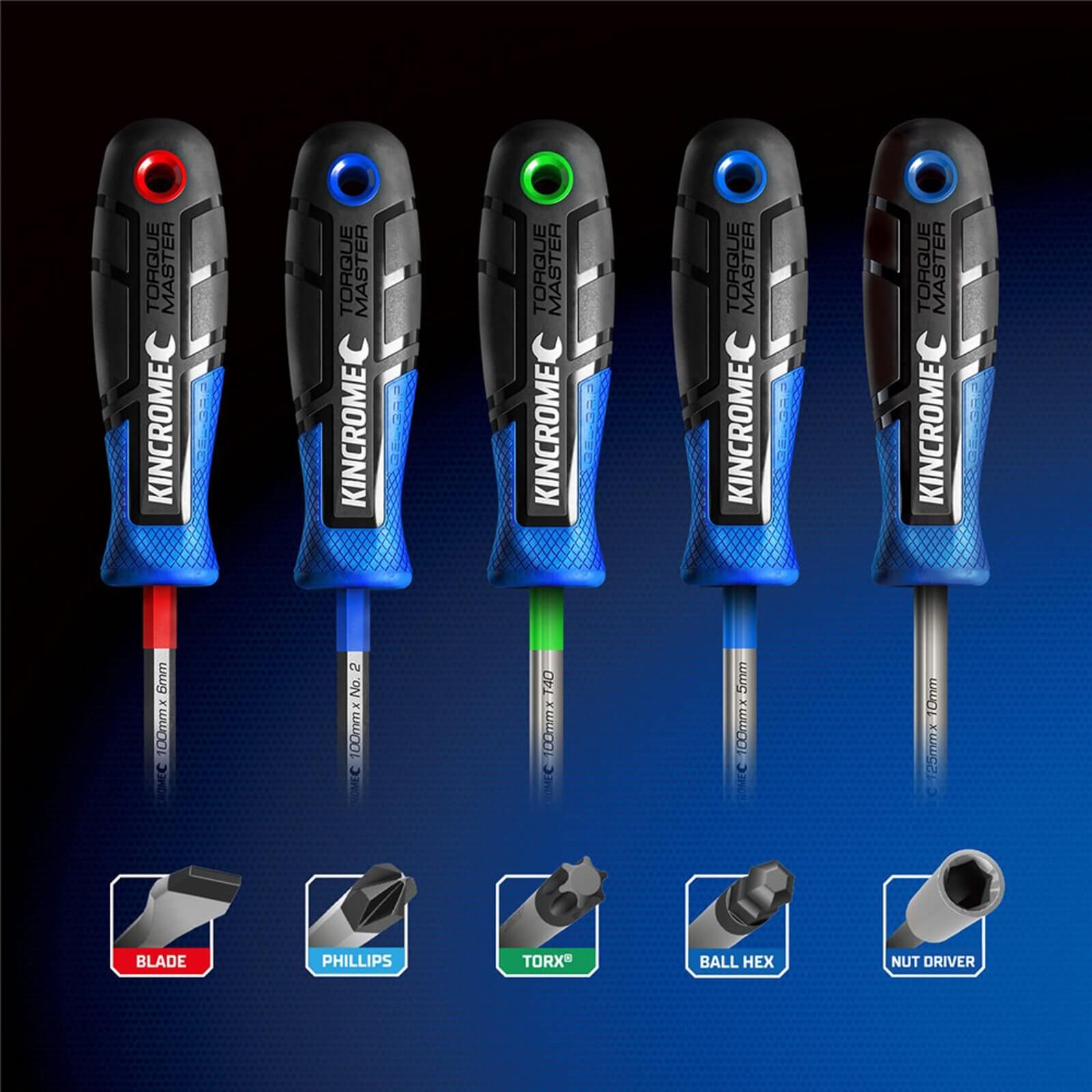KINCROME 2 Piece TorqueMaster Blade Phillips Screwdriver Set P5515