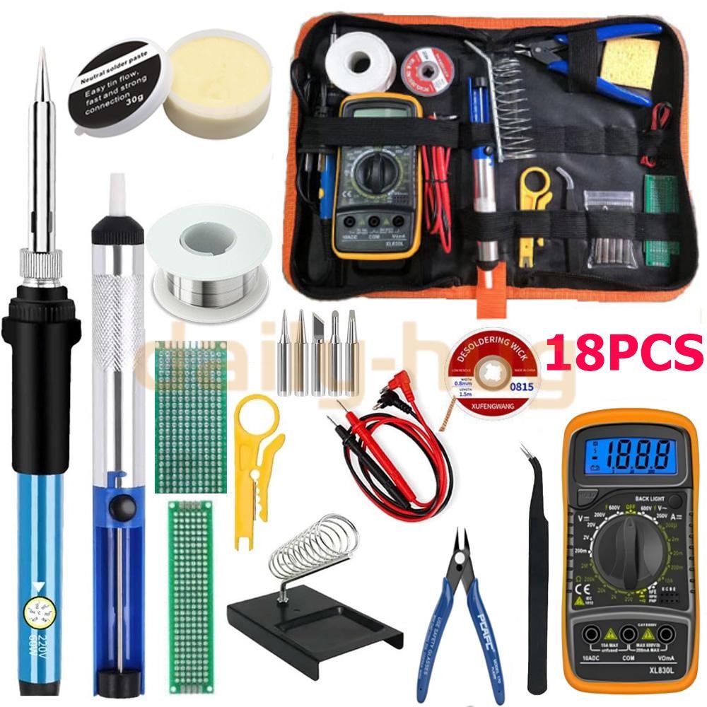 🔥 60W Electric Soldering Iron Welding Gun Tool Kit Solder Wire Desoldering Pump