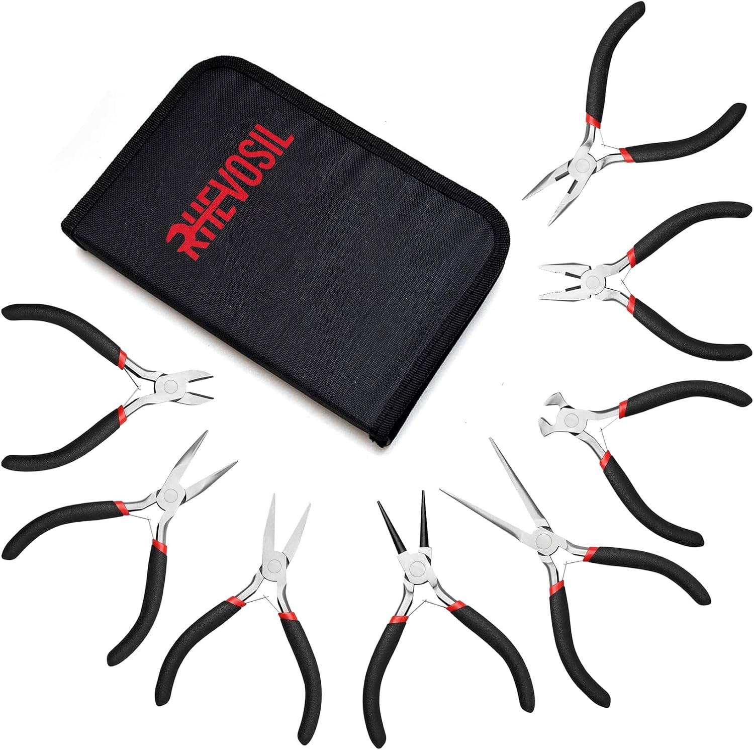 8Pcs Mini Pliers Set for Jewelry Making, Electronics & DIY Crafts | Needle, Roun