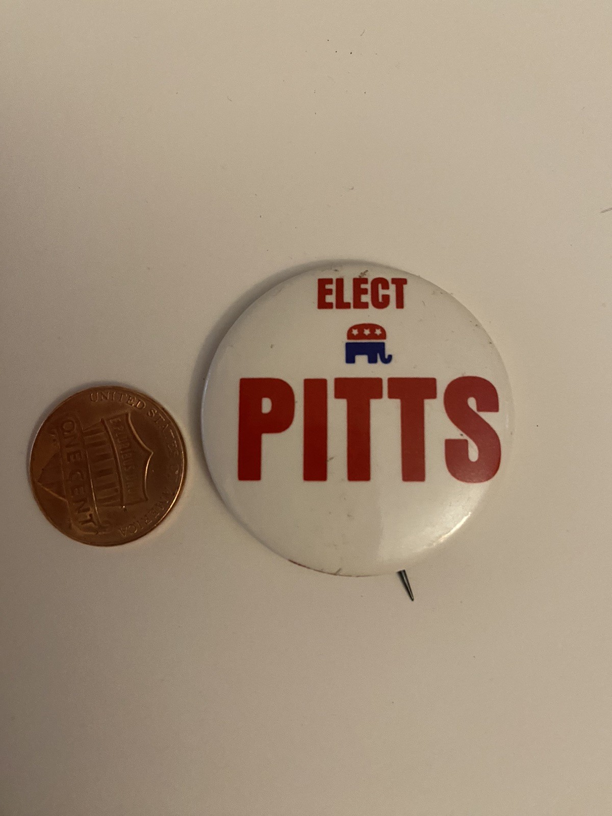 Elect Pitts Republican Pin Back Button P42