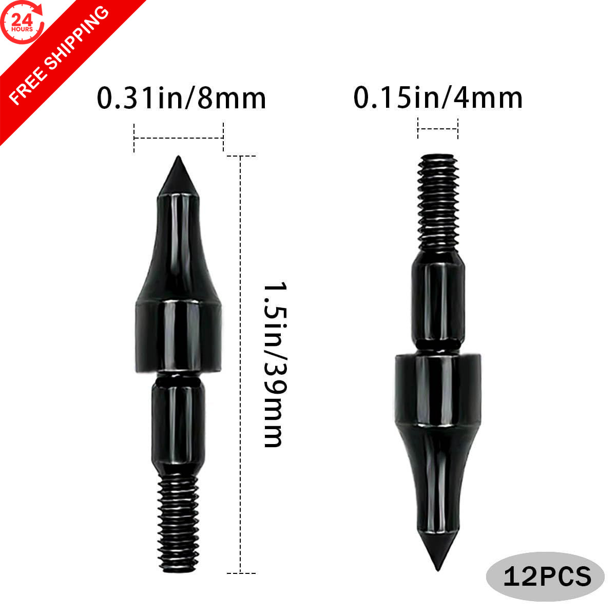 Qoaimu 100 Grain Archery Arrow Field Points Tips, High Precision Black