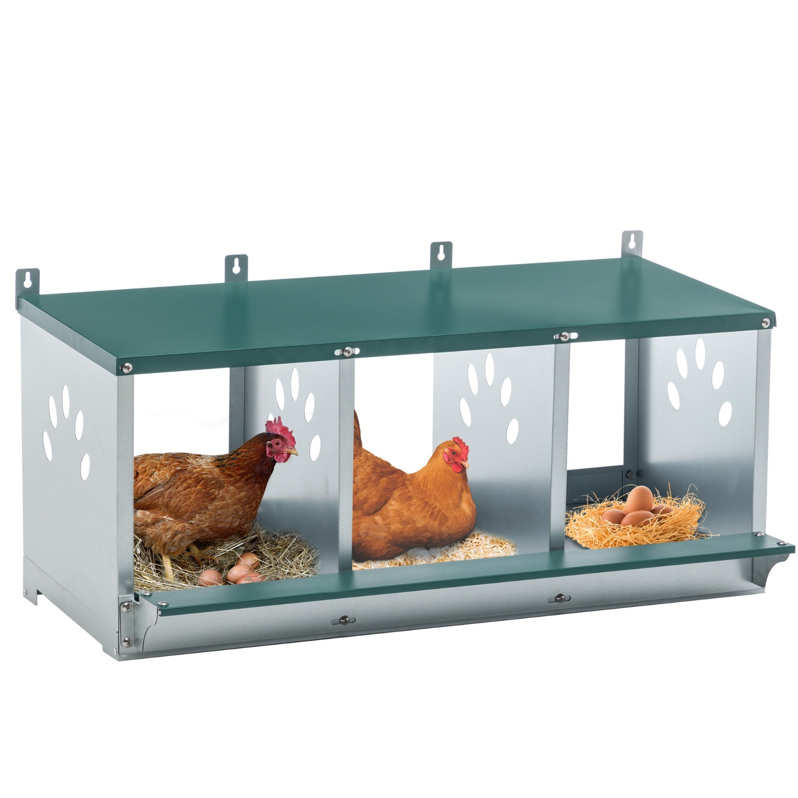 3 Hole Chicken Nesting Box Hen Laying Boxes Roll Away Nesting Box for Laying Egg