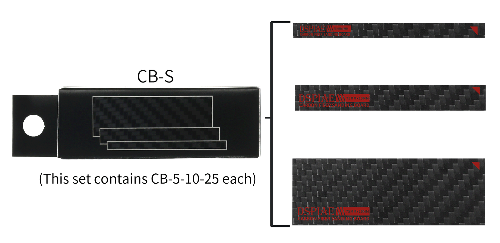 DSPIAE Carbon Fiber Sanding Board Set CB-S - US