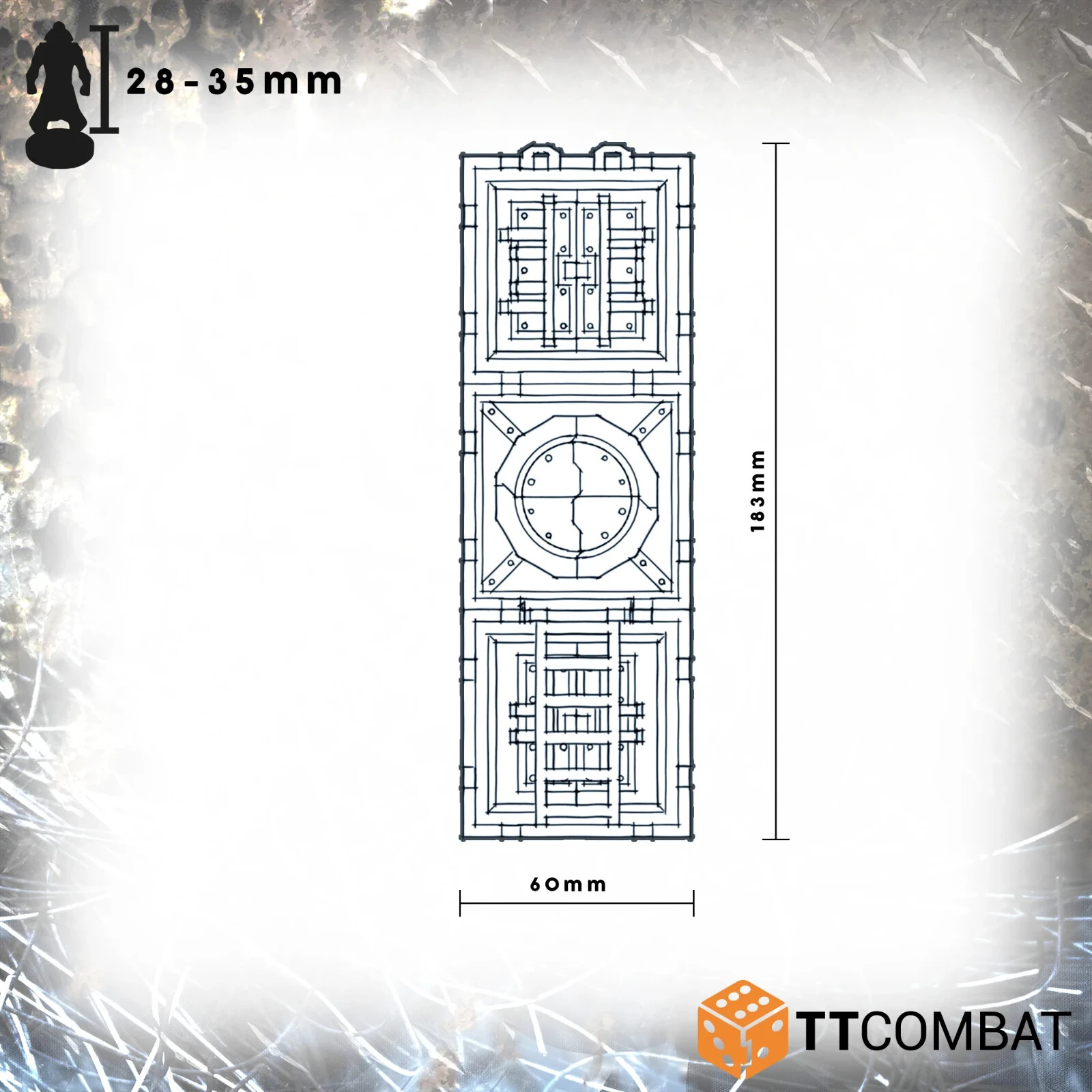 TTCombat TTSCW-SFG-166 Goliath Container Wall (Sci-Fi Gothic) Terrain Kit