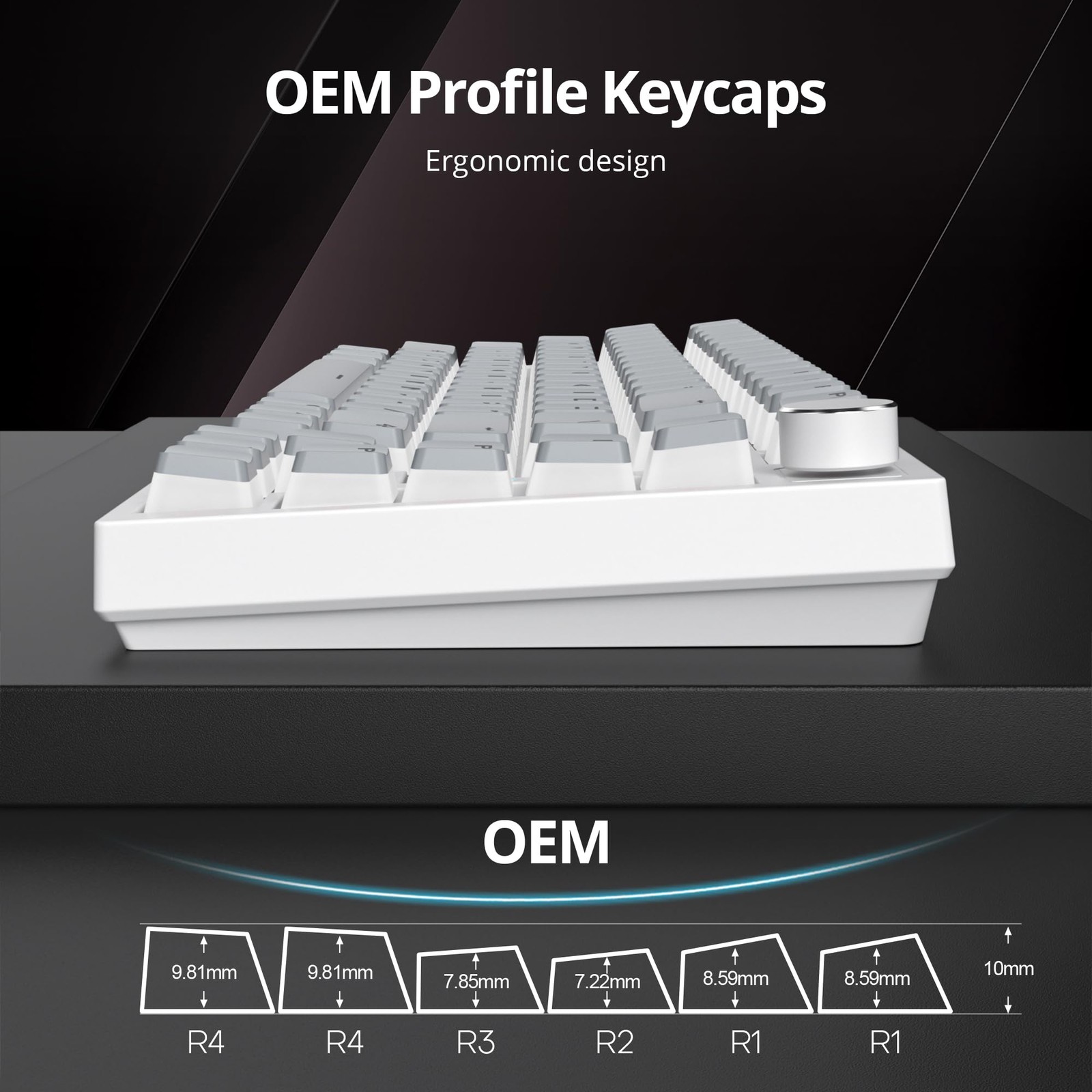 117Key Grey Pudding Keycaps OEM Profile PBT Translucent Backlight Gaming