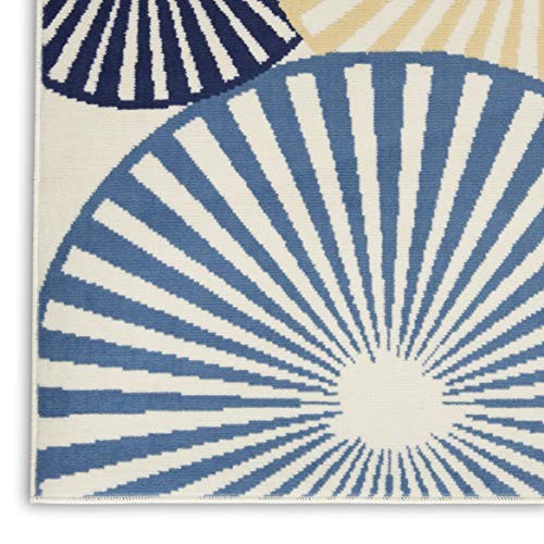 Home Grafix Contemporary White 2'3'' x 12' Area-Rug, Easy-Cleaning, Non