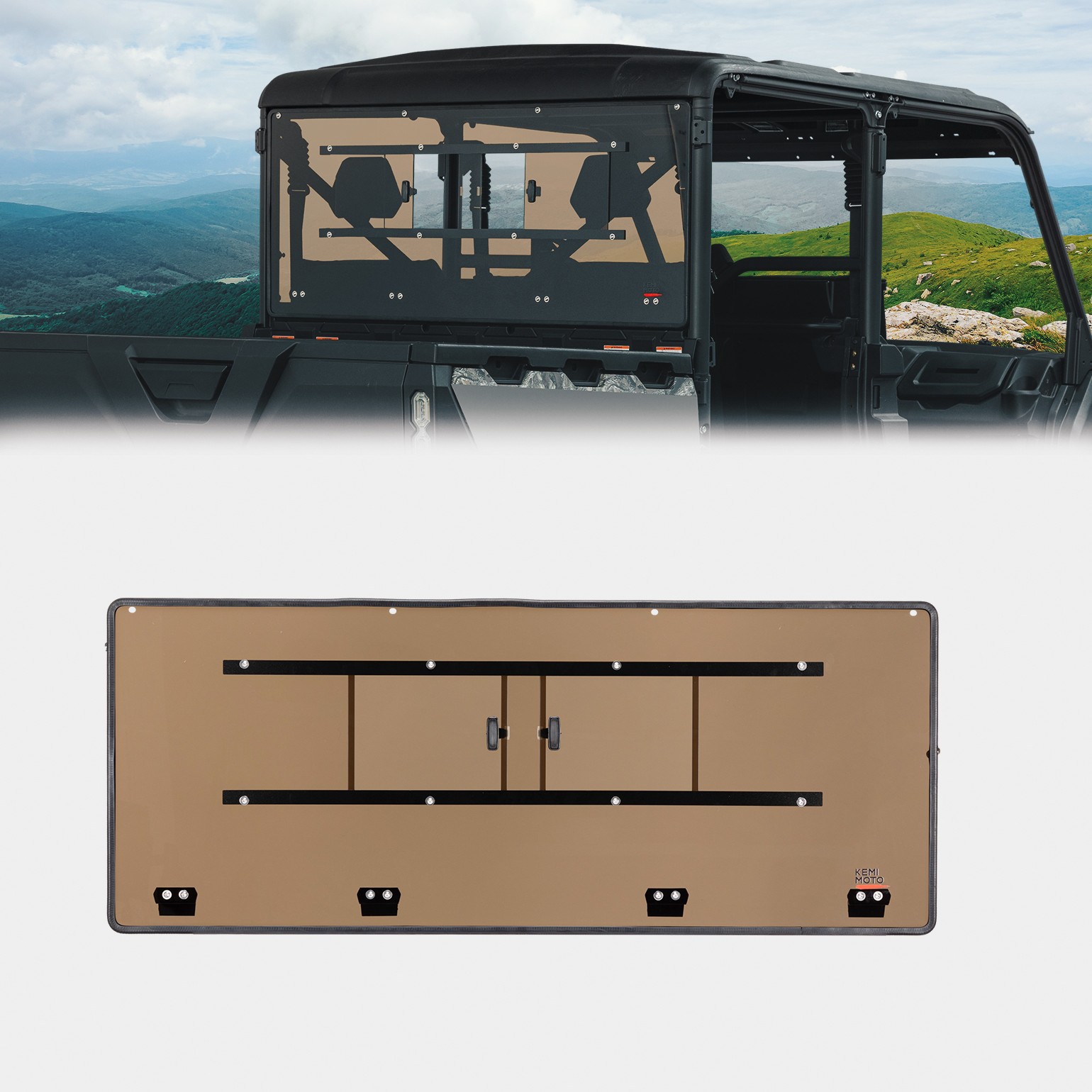 3 IN 1 Vented Rear Windshield Back Window for CFMOTO UFORCE 1000 / XL 2019-2026