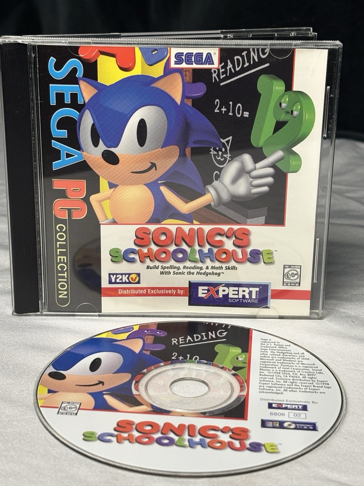 Sonic's Schoolhouse PC CD-Rom Windows 95 /3.1 Sega 1996 Sonic Hedgehog - RARE!