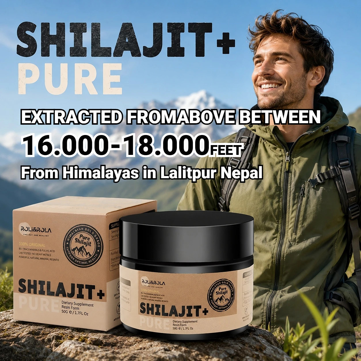 3/6/9 Pack *50G Pure Shilajit Resin with 85+Trace Minerals Fulvic Acid Edible Di