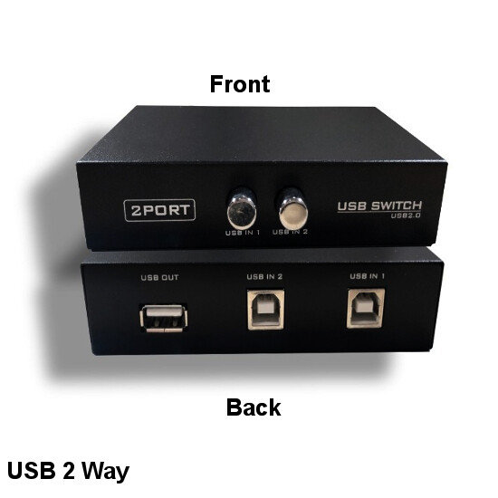 KNTK USB A/B 2 Way Data Transfer Switch Box Button Type for PC Data USB Devices