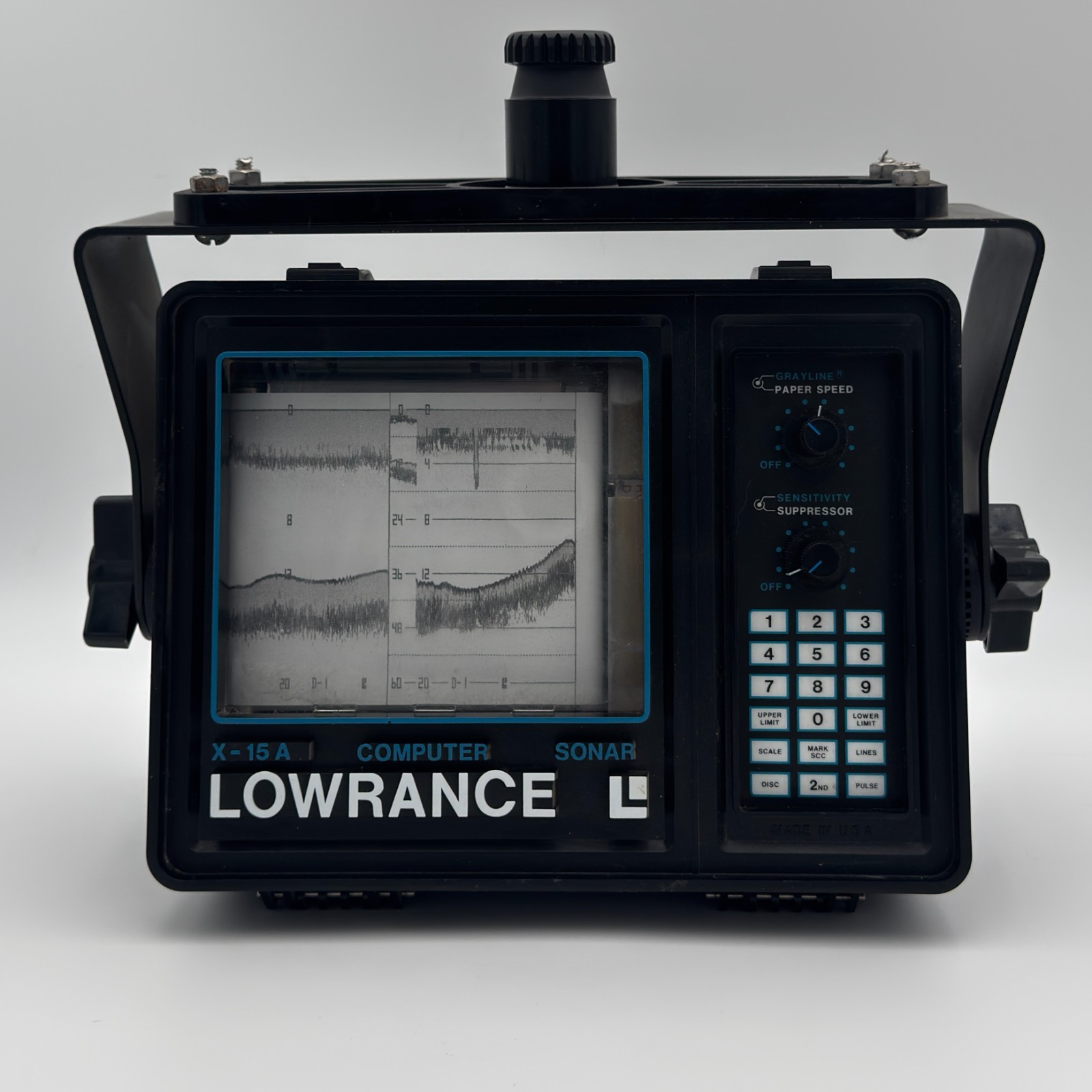 Lowrance X-15A Computer Sonar Fish Finder Chart Recorder w Graph Paper Untested
