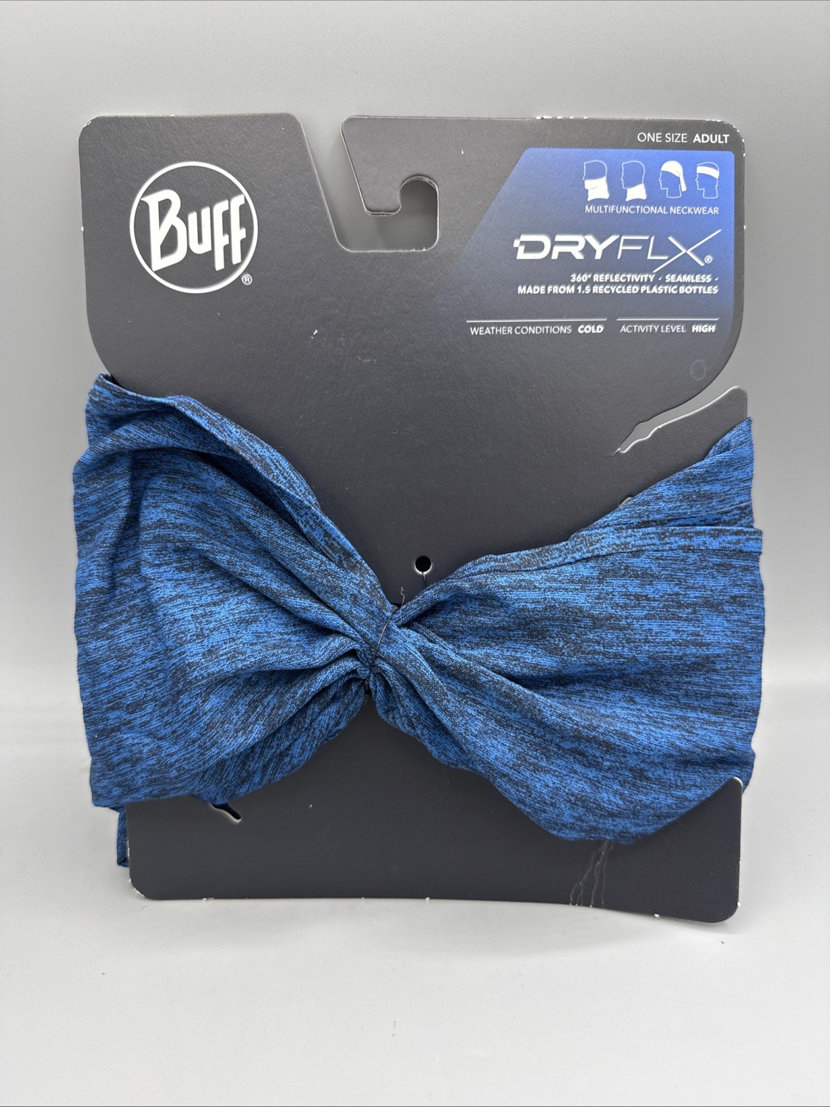 Buff Men's DryFlx Multifunctional Neck Gaiter Navy Blue New