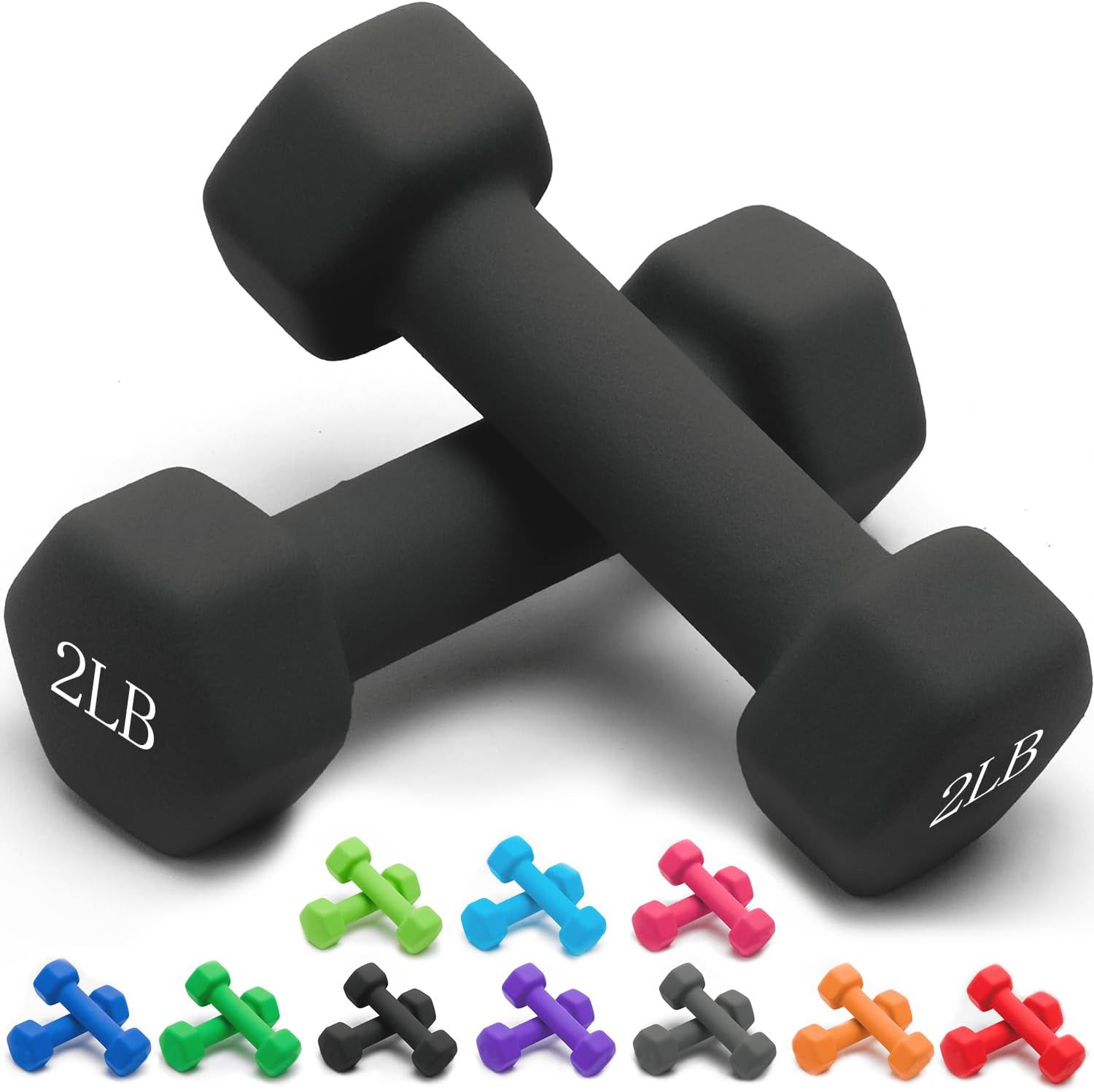 Weights Dumbbells 10 Colors Options Compatible with Set of 2 Neoprene Dumbbells