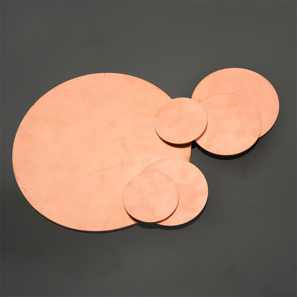 Solid Round Copper Sheet Pure Cu Plate Blanks Metal Discs 10-200mm Thick 0.5-5mm