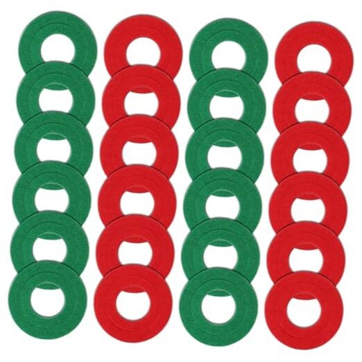 24 PCS Battery Terminal Anti-Corrosion Washers – Red & Green Fiber Felt Pads