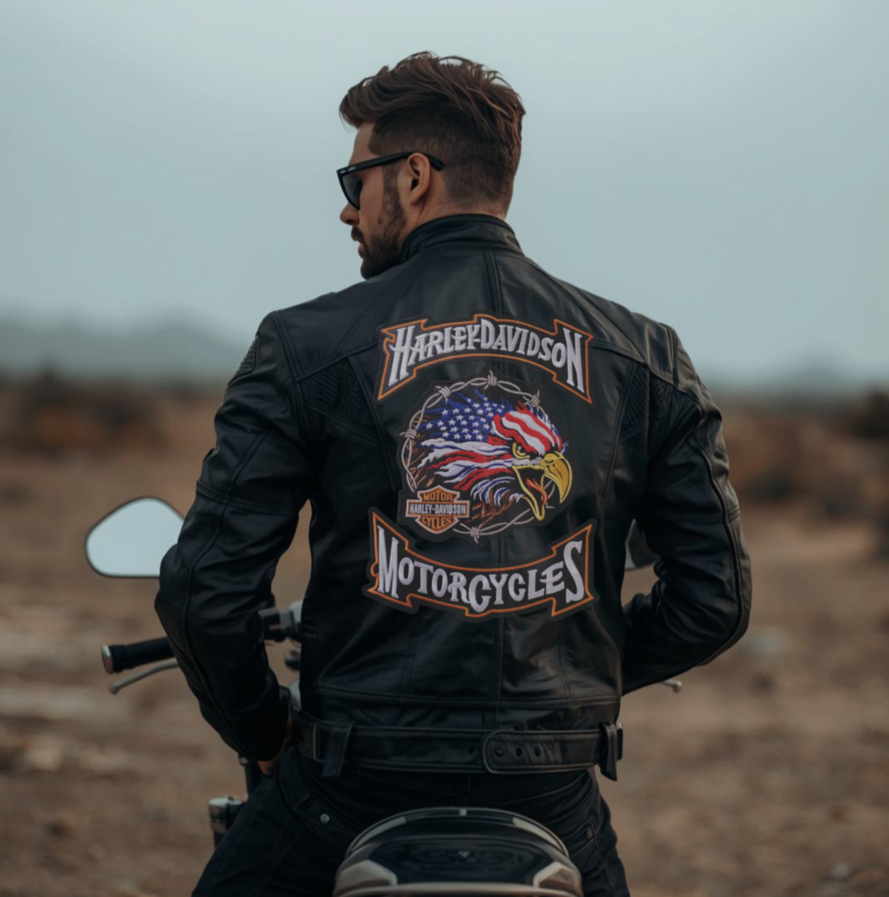 PATCH HARLEY ROCKERS EAGLE BIKER  FOR BACK JACKET TO SEW ON FREE SHIPPING