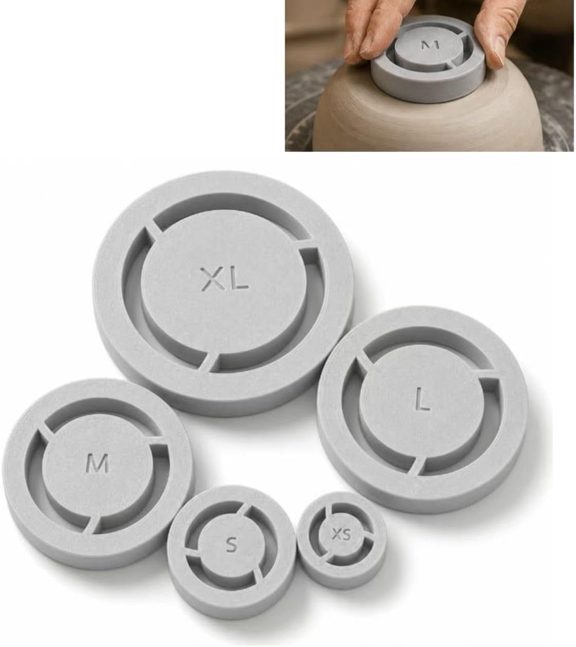 5-Pack Pottery Foot Ring Tool, Clay Base Aligner for Ceramic DIY
