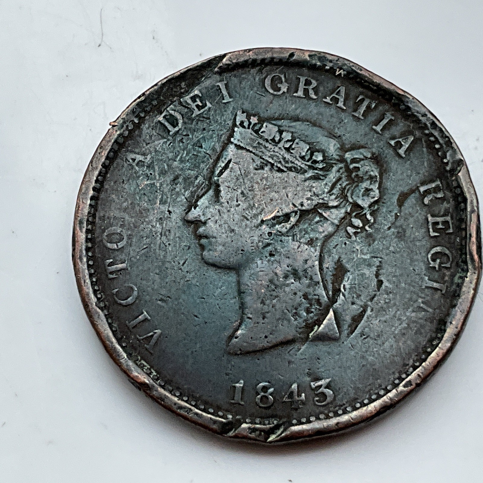 New Brunswick - 1843 - Queen Victoria - One Penny Token