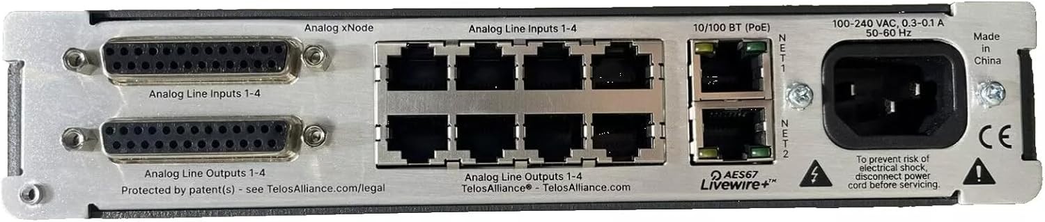 Telos Analog xNode VX Professional Audio Interface, AES67-Compliant, 16-Channel,