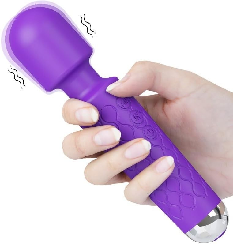 Powerful Cordless Wand Vibrator for Women, 20 Patterns, 8 Speeds, Quiet