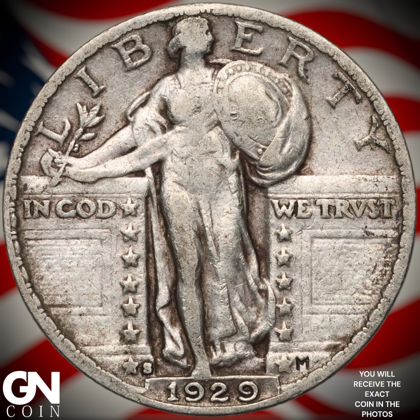 1929 S Standing Liberty Quarter A8153
