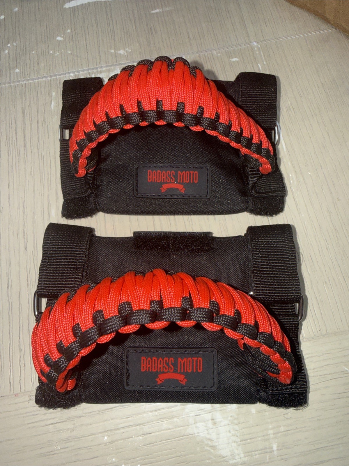 Badass Moto Grab Handle - Pack of 2 UTV Roll Bar 2 pack, Red 2-PK