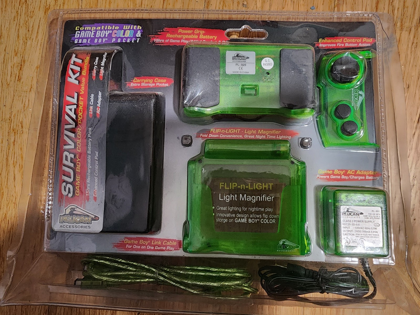 Pelican Cool Look Survival Kit Game Boy Color GBC Green / Kiwi Brand NEW!