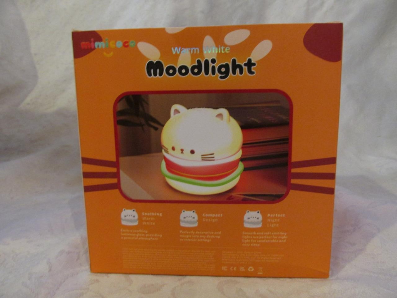 Mimicoco Warm White Moodlight - Burger Cat - Sealed NEW IN BOX!