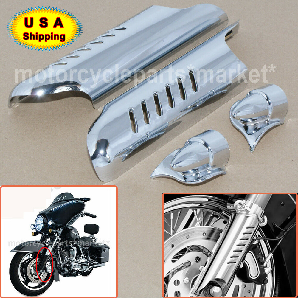 Chrome Lower Fork Leg Covers For Harley Touring Electra Road Street Glide FLHT