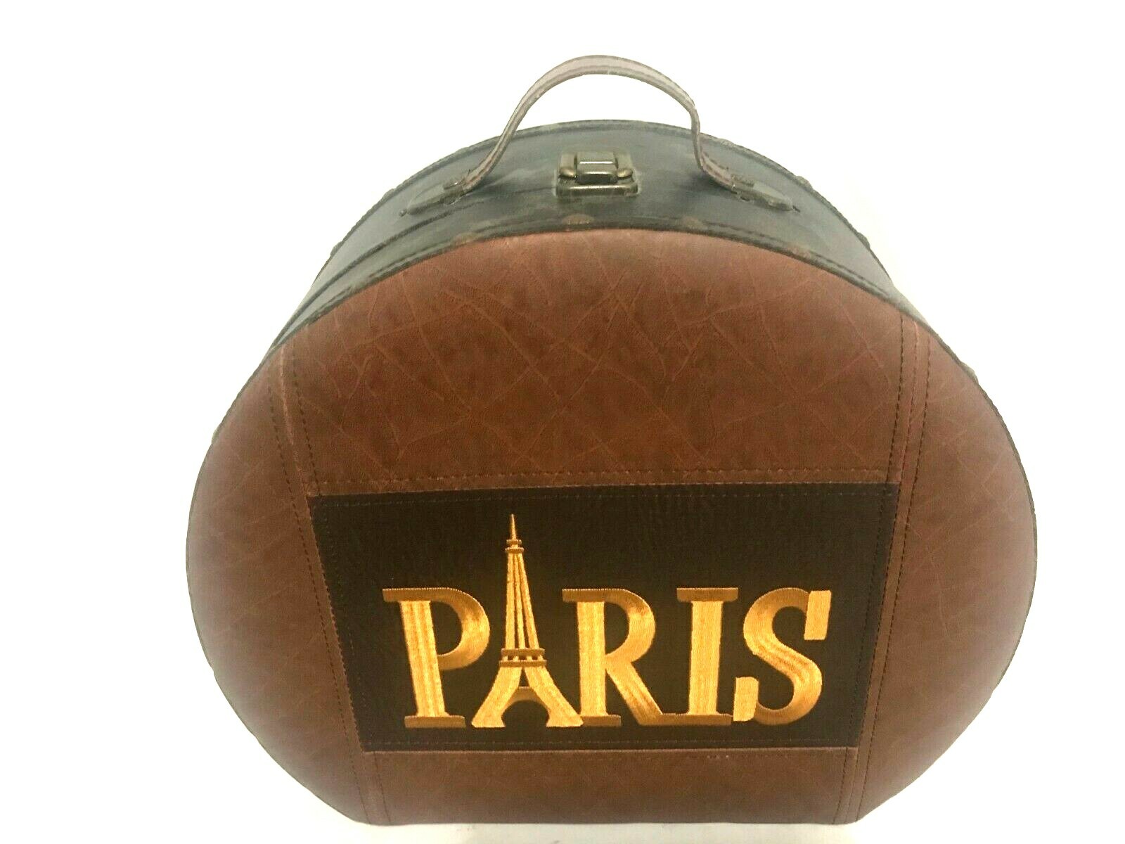 VTG Look Storage Box Luggage Decor Trunk Container 15"L x 13"H x 7"W PARIS