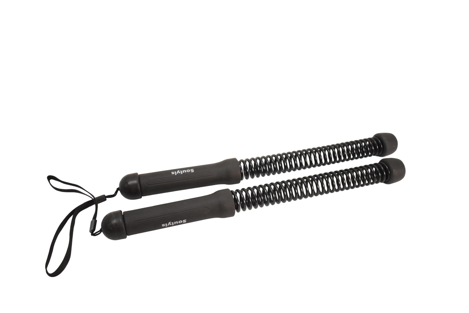 2 Soulyis Ropeless Battle Ropes Coiled Spring Handles Black Home Gym Fitness