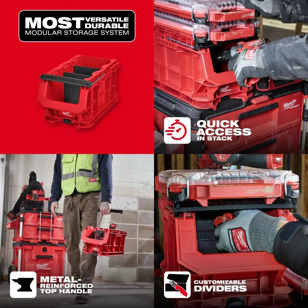 Milwaukee PACKOUT Compact Crate 48-22-8437 Modular Tool Storage Crate
