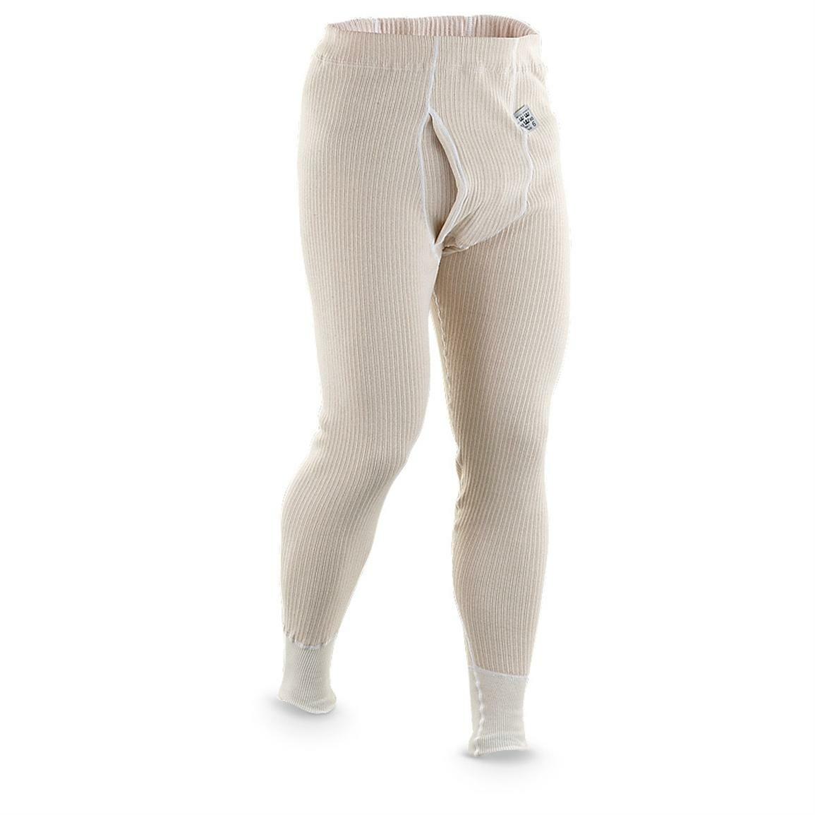 Swedish Army heavyweight cotton long john bottoms, S to XL, NOS, free shipping
