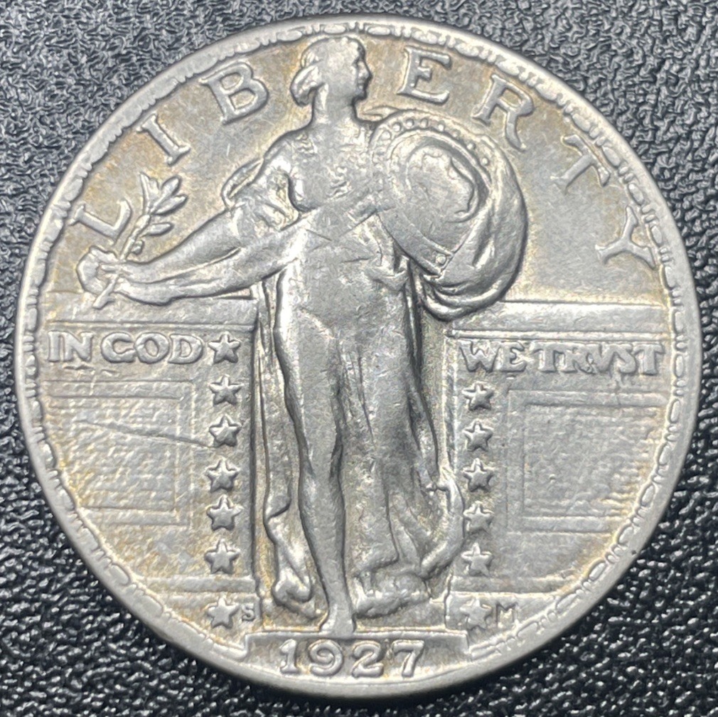 1927-S Standing Liberty Quarter 25c Choice XF Details Cleaned Key Date