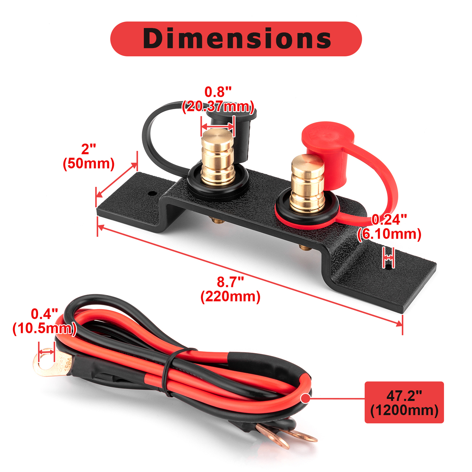 Battery Jump Post Remote Battery Terminal Relocation Kit for Polaris RZR PRO XP