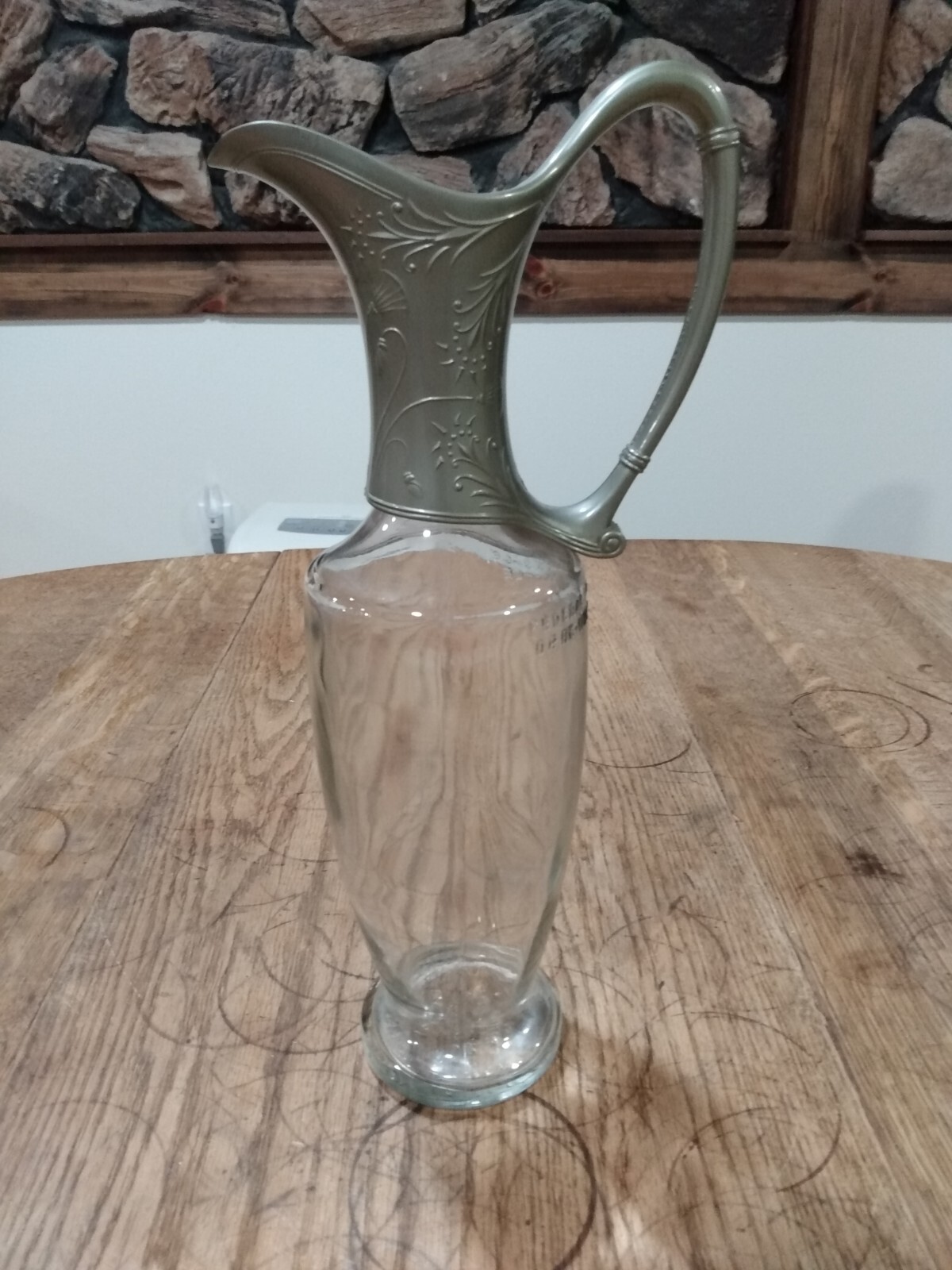 Old Mr. Boston Glass Bottle Pitcher Decanter w/ Spout