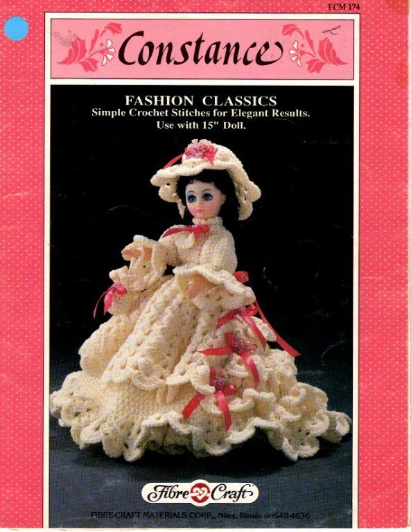 VINTAGE 1989 FIBRE CRAFT CROCHET CONSTANCE DOLL DRESS