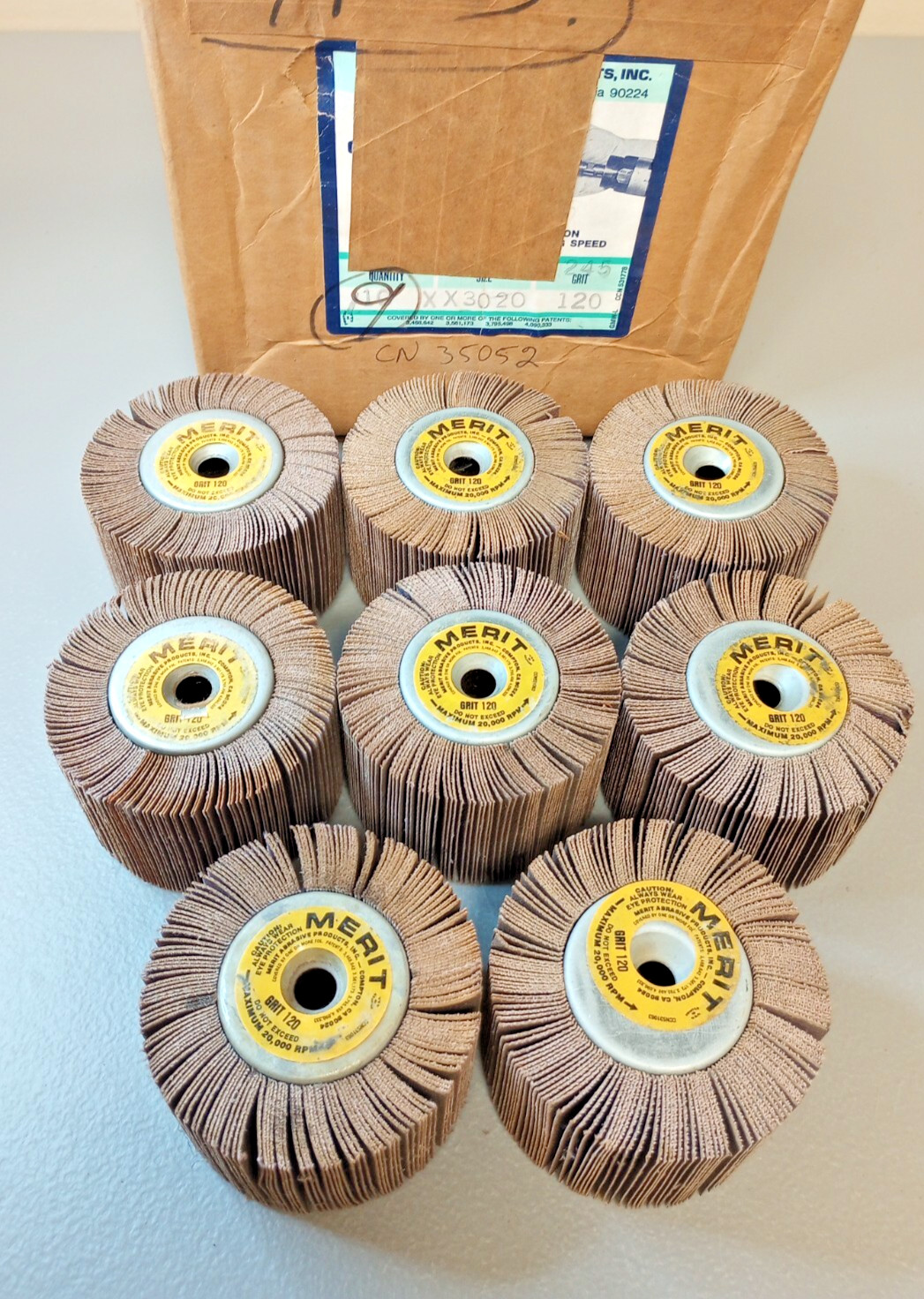 Merit High Performance Mini Grind-O-Flex Abrasive Flap Wheel XX3020-8 pcs