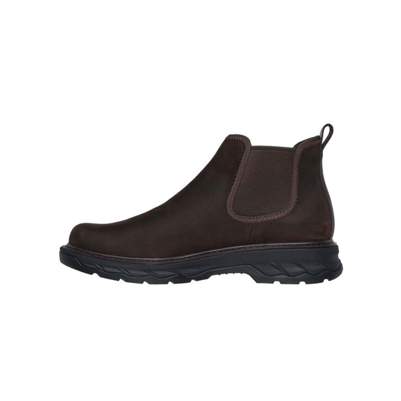 SKECHERS 205332/RDBR LOCKETT HEATH BROWN RELAXED FIT MID BOOT SHOES NIB MEN'S