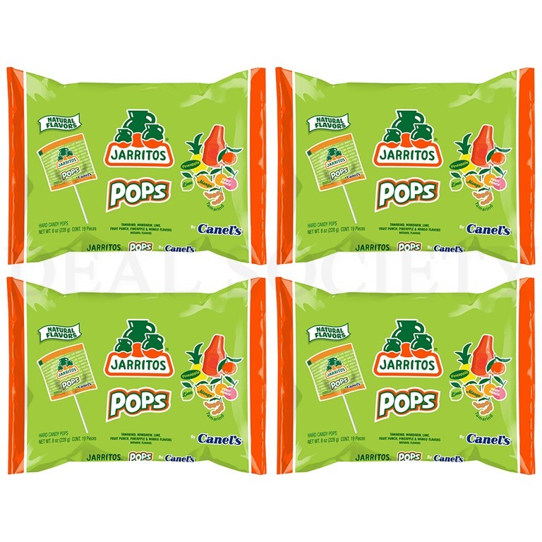 Jarritos Lollipops Mexican Sweet Hard Candy with Natural Fruit Flavors Lot of 4