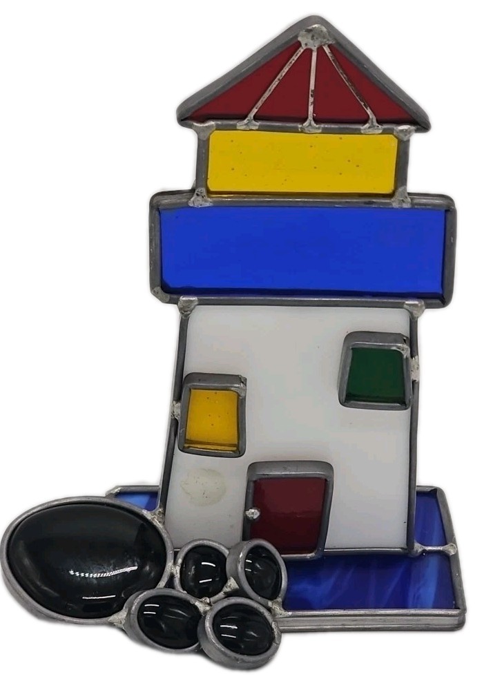 Stained Glass 3D Lighthouse Sun Catcher PA order Eastern Star 1994 Shelf Sitter