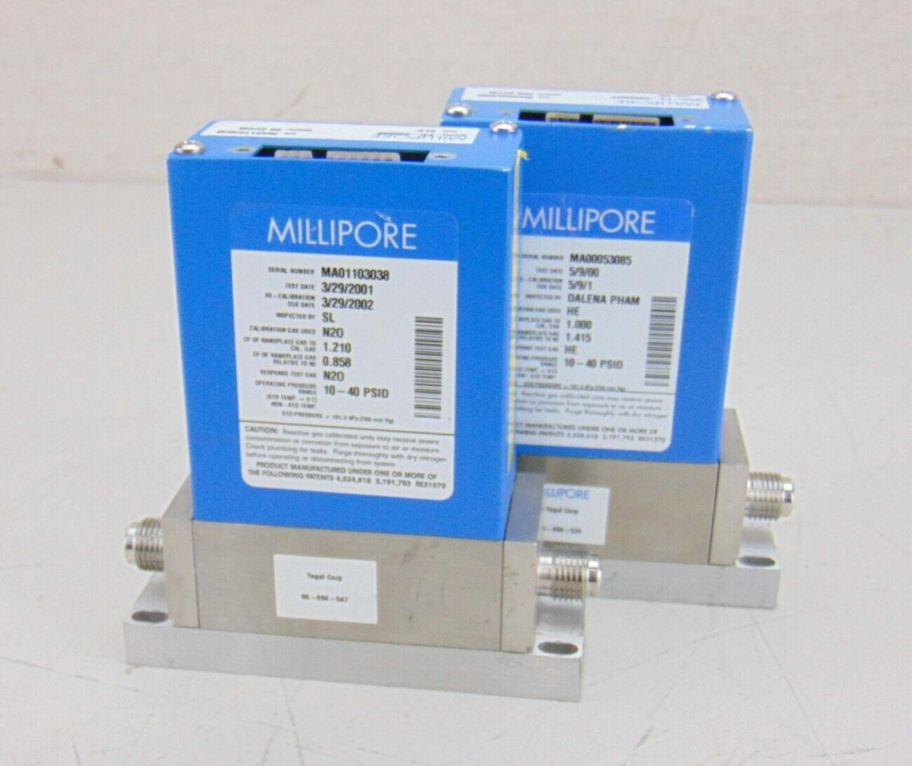 Millipore FC-2900M FC-2900MEP Mass Flow Controller 50cc CL2 200cc He, lot o 2