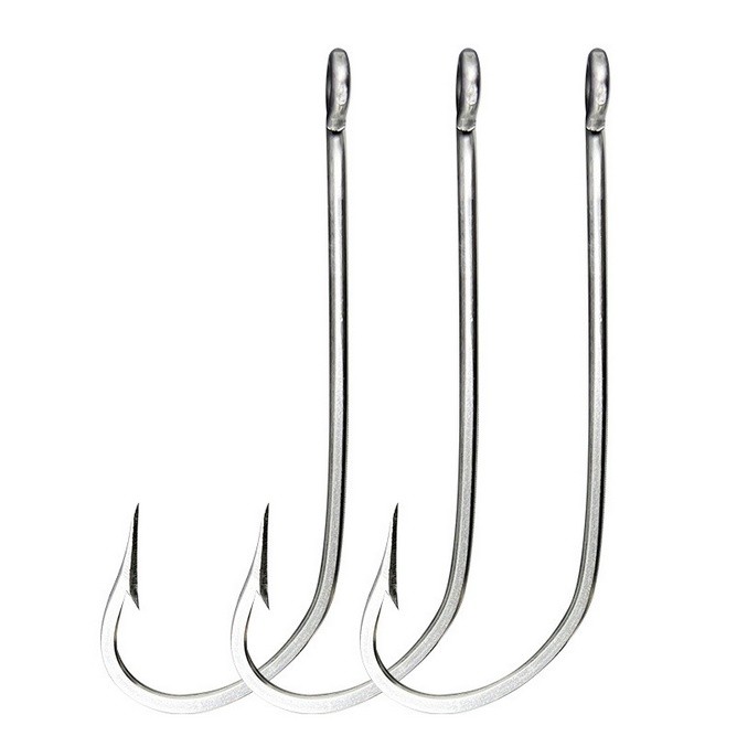 10pcs Stainless Steel Fishing Hooks O'Shaughnessy Forged Long Shank J Fish Hooks