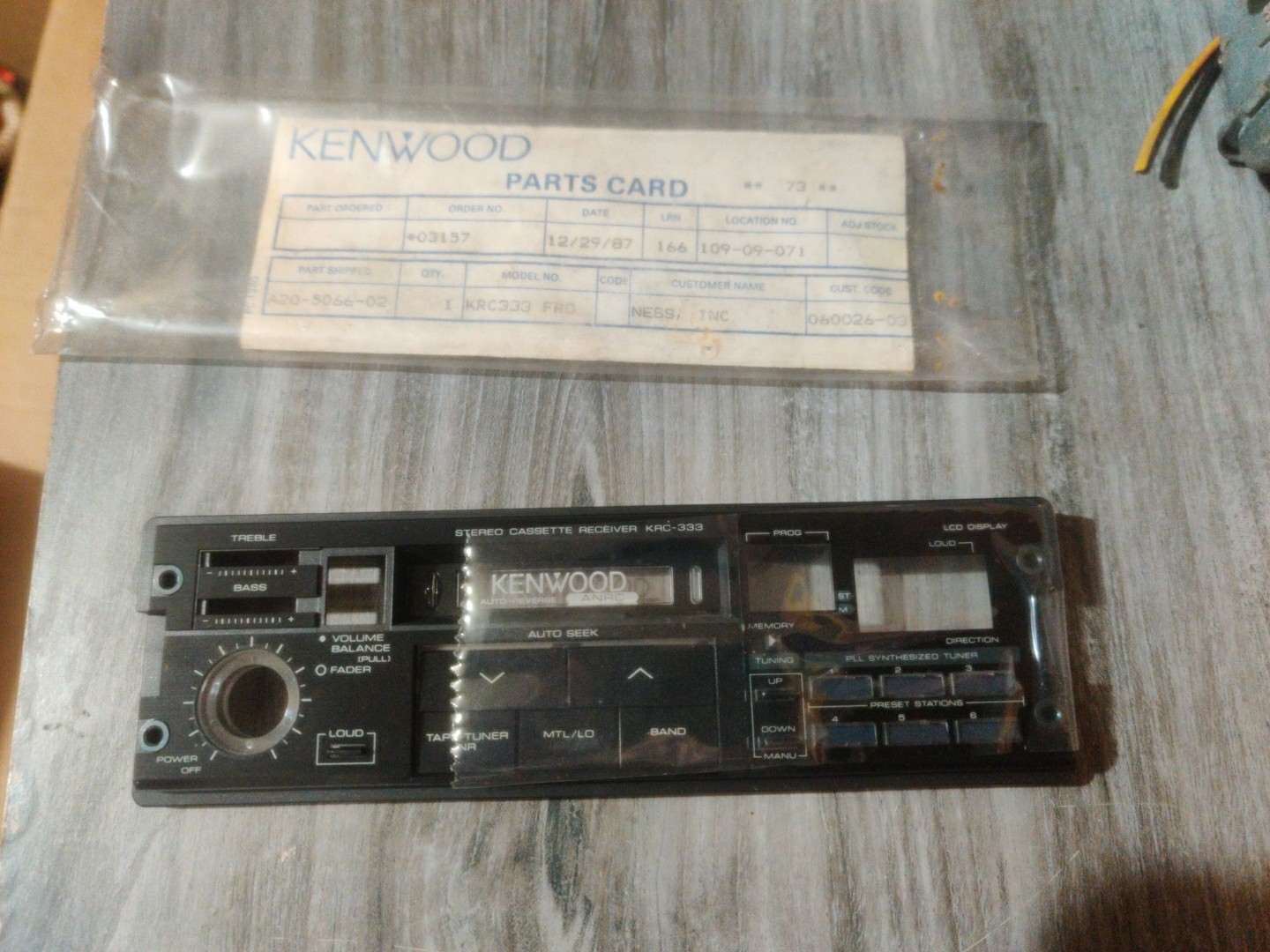 Kenwood Krc-333 Faceplate
